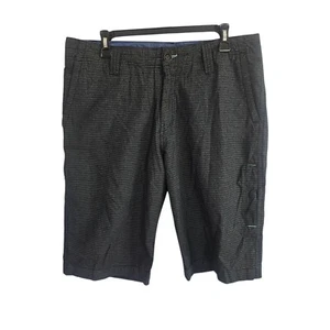 Marc Ecko Cut & Sew Flat Front Shorts Men's 34 Black Grey Cotton Pockets - Picture 1 of 9