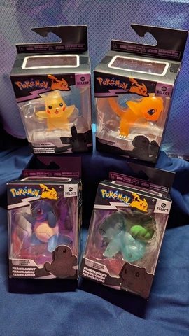 Jazwares POKEMON SELECT Bulbasaur Squirtle Pikachu Charmander Translucent Figure Cover