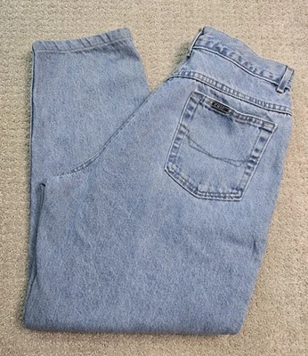 CHIC 14P Vintage 80s 90s Light Blue High Waist Tapered Mom Jeans High Waist - Image 1 of 4