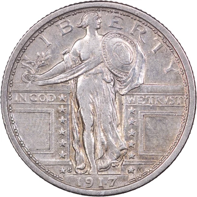 1917-S Type 1 Standing Liberty Quarter ~ XF Details - Image 1 of 2