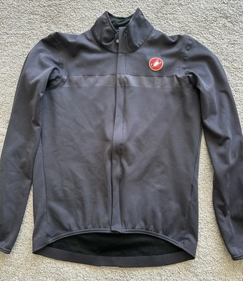 Castelli Goccia Cycling Rain Jacket Mens M Black Waterproof Reflective Light - Image 1 of 4