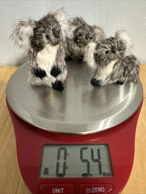 Vintage Three (3) Fur Koala Bear Glass Eyes Figure Decor. - Image 1 of 4