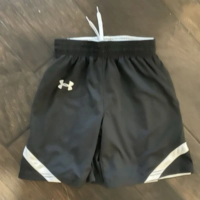 Under Armour Reversible Basketball Shorts Youth Kids Small NWOT Black White - Image 1 of 4