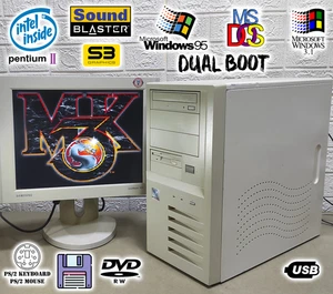 Pentium 2 Ms-Dos 6 Windows 95 Sound Blaster ISA Retro Gaming PC Computer Vintage - Zdjęcie 1 z 21