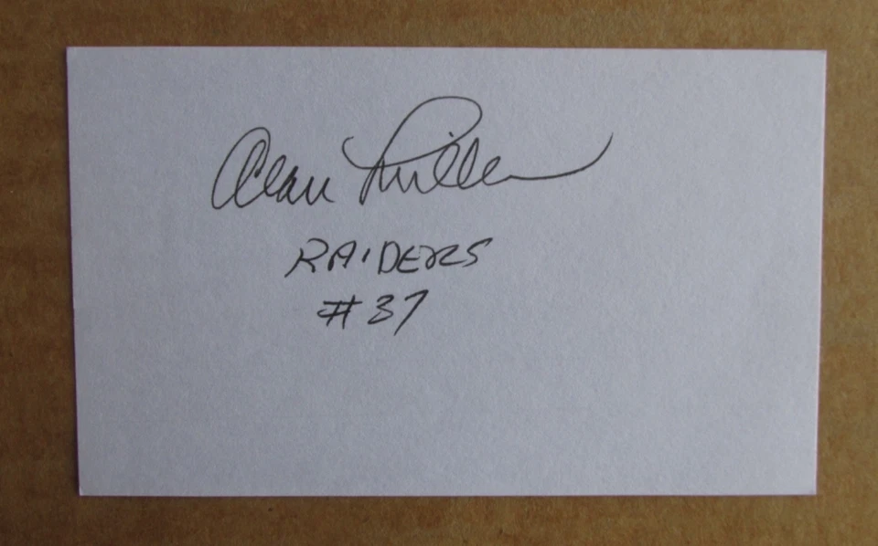 ALAN MILLER SIGNED AUTOGRAPH 3X5 INDEX CARD AFL 1960 PATRIOTS OAKLAND RAIDERS - Image 1 of 1