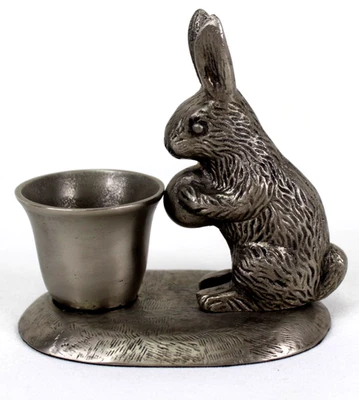 Candelabro votivo Pottery Barn peltre pesado conejito de Pascua conejo Foto 1 de 4