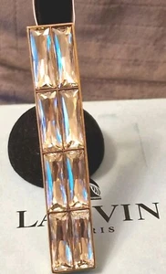 LANVIN PARIS MOTHER OF PEARL GOLD PLATED METAL CERAMIC PIN BROOCH  - Picture 1 of 11