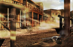 Fototapete VLIES-WESTERN COWBOY-(5795S)-Tapete Saloon Strasse XXL - Bild 1 von 1