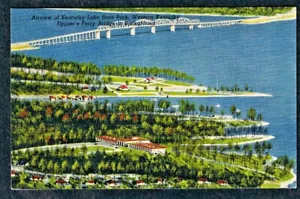 Cartolina Kentucky Lake State Park Eggners Ferry Bridge KY Kenlake Hotel Curteich - Foto 1 di 2