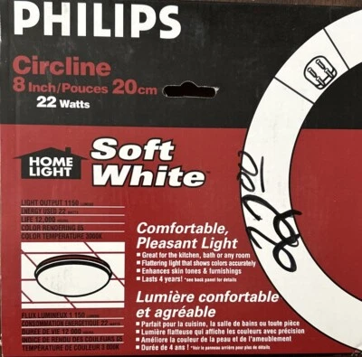 Philips FC8T9/CW Fluorescent 22W 8" Circline Circular Lamp Light Bulb Cool White - Image 1 of 2