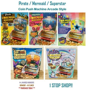 Pirata / Sirena / Superestrella - Juego de juego de estilo arcade de la máquina de empuje de monedas para niños - Imagen 1 de 15