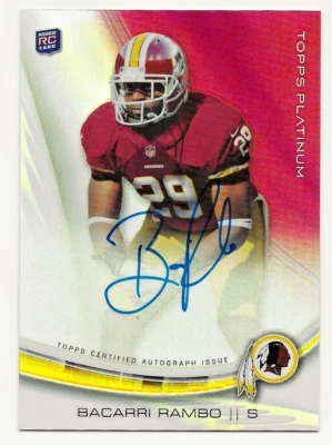2013 Topps Platinum #A-BR Bacarri Rambo Rookie AUTO Refractor REDSKINS - Image 1 of 2
