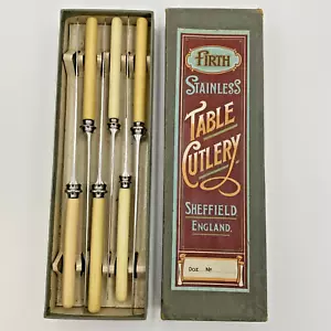 Sheffield Stainless Firth Vintage Cutlery Set of 6 Table Knives W10 - Picture 1 of 13