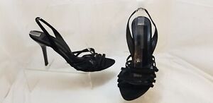 Narciso Rodriguez Women's Black Leather Strappy Sandals Heels Size 39 US / 9 M