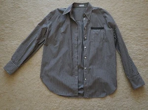 Bluse der Marke Brunello Cucinelli,Gr. L,100% Cotton,gestreift,braun,weiß, Italy - Bild 1 von 5