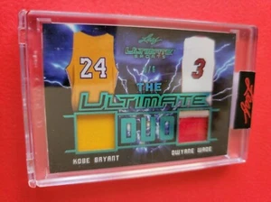 KOBE BRYANT DWYANE WADE JUEGO USADO JERSEY TARJETA DE PARCHE #d6/6 LEAF ULTIMATE LAKERS - Imagen 1 de 2