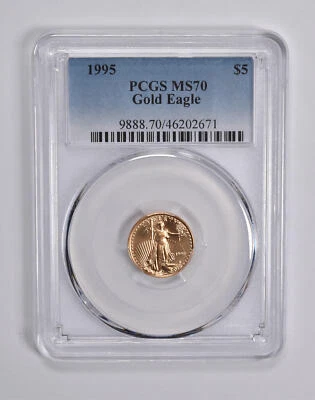 MS70 1995 $5 American Gold Eagle 1/10 Oz Gold PCGS *6633 - Image 1 of 3
