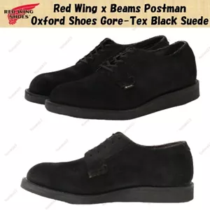 Red Wing x Beams Postman Oxford Shoes Gore-Tex Black Suede Men's Size - Picture 1 of 8