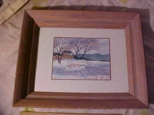 ORIGINAL Watercolor Painting Surface Mounted "Winter Haven" Artist Kate Angell - Picture 1 of 6