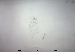 Lápiz de escena dibujada a mano Curious George 2006 producción firmado por Len Simon #nuevo - Imagen 1 de 2