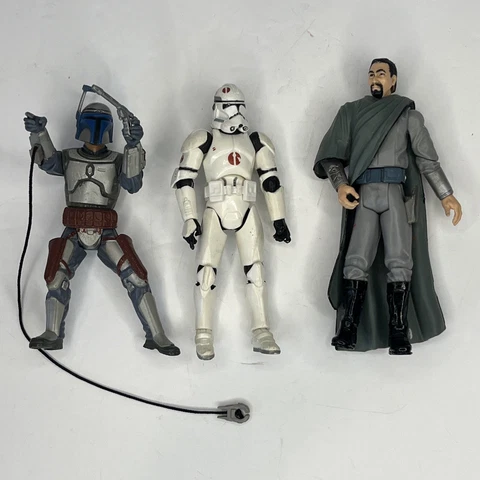 2001 Jango Fett 2003 Stormtrooper 2004 Bail Organa lot of 3 figures Star Wars Cover