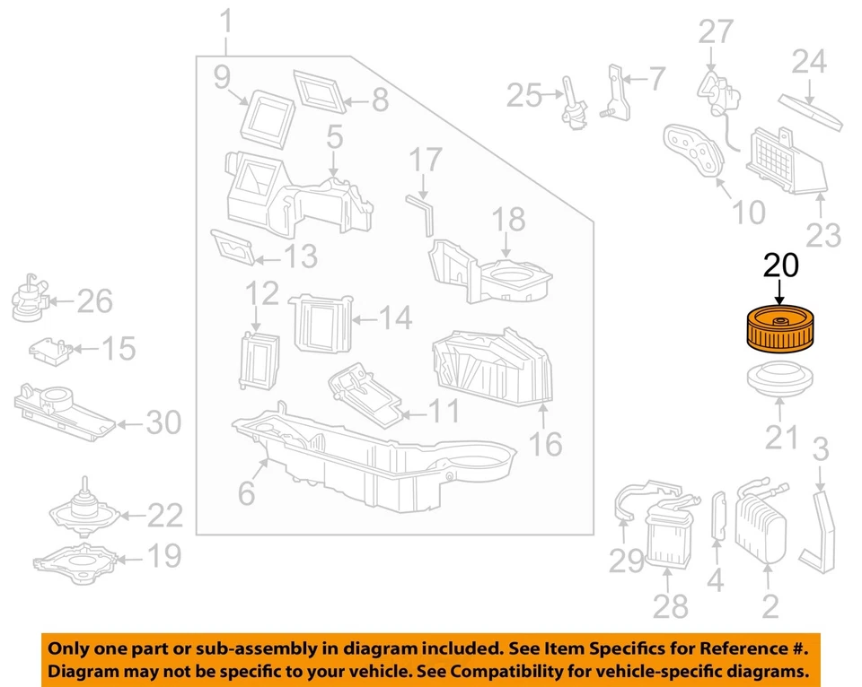 Motor soplador de climatización usado se adapta a: Ford Thunderbird 1992 grado A Foto 1 de 3