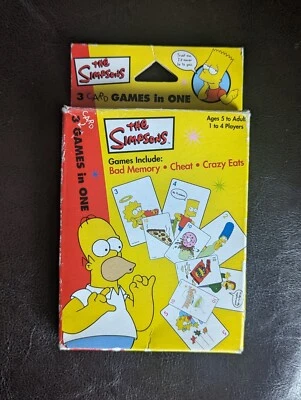 The Simpsons 3 Games In One Card Game RoseArt Complete Fun Artwork!  - Image 1 of 4