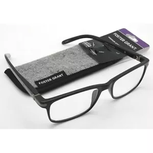 Foster Grant Cole Black Men's Crystal Vision Reading Glasses CHOOSE Strength!