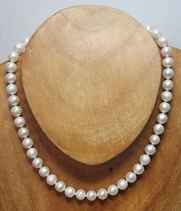 ANCIEN BIJOU COLLIER PERLES JAPONAISES FERMOIR EN ARGENT MASSIF # K10 - Picture 1 of 5
