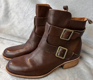 NUOVO stivaletto Kork Ease Carsyn donna taglia 7,5 scarpe pelle marrone fibbia casual - Foto 1 di 7