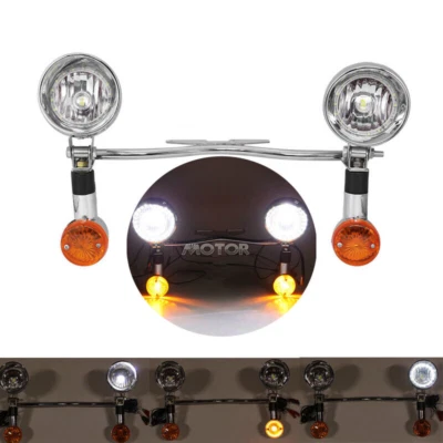 Passing Spot Light Bar Turn Signal Kit For Kawasaki Vulcan VN 800 900 1500 1600 - Imagem 1 de 4