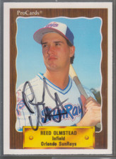 Autographed 1990 ProCards Reed Olmstead - Orlando SunRays