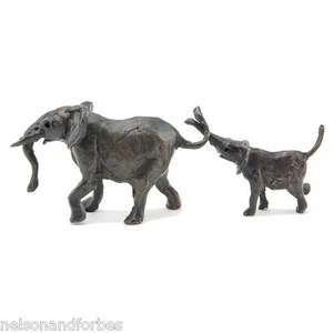 Solid Bronze Sculpture Elephant Mother & Baby Maquette by Jonathan Sanders - Foto 1 di 8