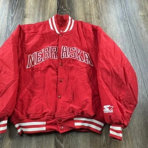 Vintage Nebraska Cornhuskers Jacket Mens M Red Starter Bomber Varsity USA 90s - Picture 1 of 15