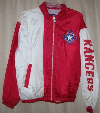 Vtg MLB Texas Rangers Baseball Medium Large Nylon Fans Windbreaker Jacket Zipper Cover