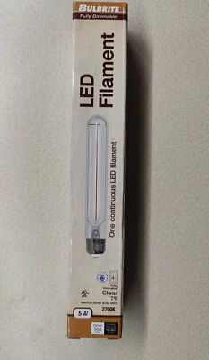 Bulbrite Itm 776714 LED Filament Bulb 2700K Fully Dimming T9 5W E26 300 Lumen  - Image 1 of 4