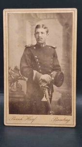 CDV um 1900 Militaria Soldat Uniform Waffenrock Regiment Bamberg Epauletten 07 - Bild 1 von 2