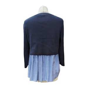 Maglione donna COS taglia S maglione maglia cotone navy con dettaglio camicia sintetica - Foto 1 di 7