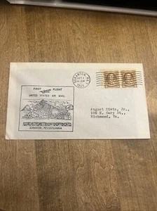 1934 First Flight uS Airmail Scranton Pennsylvania To Richmond Va. - Picture 1 of 4