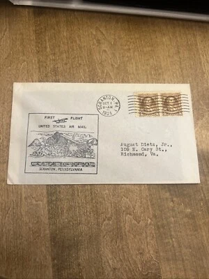 1934 First Flight uS Airmail Scranton Pennsylvania To Richmond Va. - Image 1 of 4