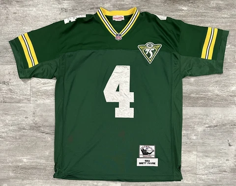 Brett Favre Green Bay Packers 1993 Mitchell & Ness Jersey Size XL Stitched Cover