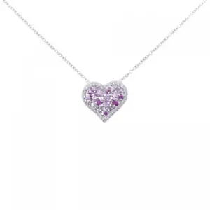 Authentic Ponte Vecchio Heart Sapphire Necklace 0.70CT  #260-006-036-5019 - Picture 1 of 6