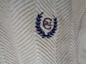 Chaps Ralph Lauren Men's Ivory Pullover Sweater Size XL Embroidered Herringbone - Picture 1 of 15