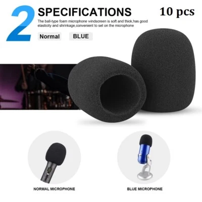 10x Mikrofon Windschutz Popschutz Windschutzscheiben Schwammabdeckung Schutz S/L - Bild 1 von 4