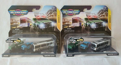 Micro Machines Chrome Chase 2020 serie rara 2 #06 micro city lote de 2 difícil de encontrar Foto 1 de 4