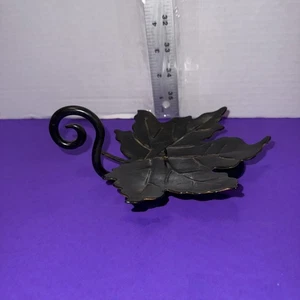 Maple Left Candle Holder Metal Black Finsh - Picture 1 of 8