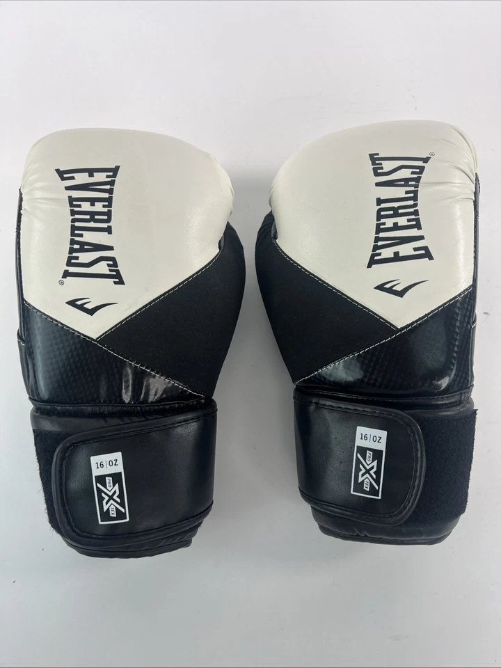 Everlast Protex Boxing Gloves Black White - Read - Image 1 of 4