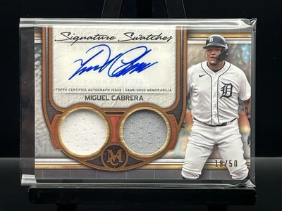 Copper /50🔥2023 Topps Museum Miguel Cabrera Signature Swatches Dual Relic Auto - Image 1 of 2
