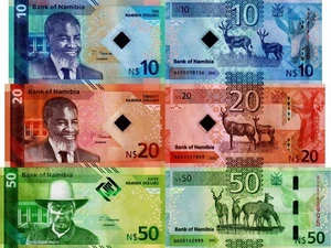 NAMIBIA - Lot 3 Banknoten 10/20/50 Dollars 2025 FDS - UNC - Bild 1 von 1