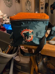 Miami Dolphins Insulated Portable Zippered Cooler bag with 2 can coozies 8"x10" - Picture 1 of 5